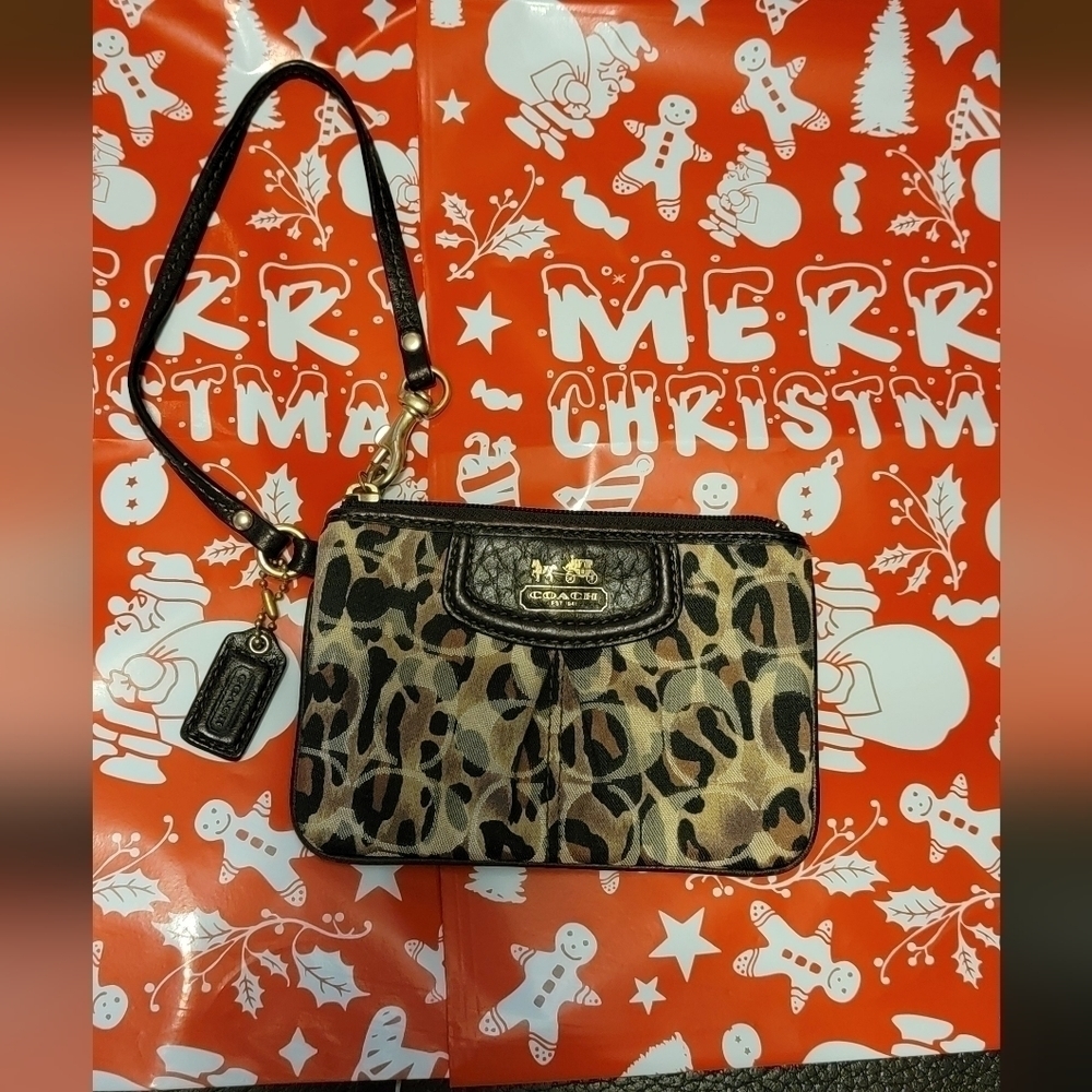 EUC, Coach Animal Print Wristlet